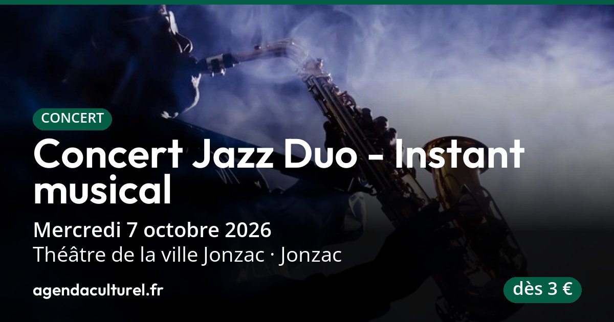 Concert Jazz Duo à Jonzac le 7 octobre 2026