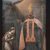 Rencontre avec Alice Bourson : Restauration du tableau Saint Eutrope bénissant Sainte Eustelle (C. Sotta, 1818) : une véritable enquête
