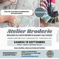 Atelier d'initiation : brodez le patrimoine ! De la photographie à l'ouvrage d'art, du regard au geste.