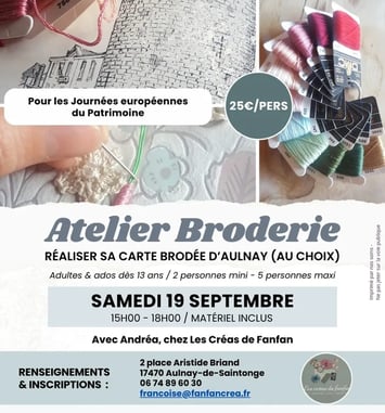 Atelier d'initiation : brodez le patrimoine ! De la photographie à l'ouvrage d'art, du regard au geste.