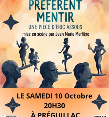 Pièce de théâtre comique : Les hommes préfèrent mentir